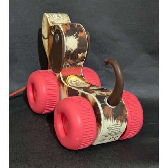 Fisher-Price Pull-Along Puppy Dog Toy With Red Wheels & Tail 2014 retro style - Picture 3 of 8